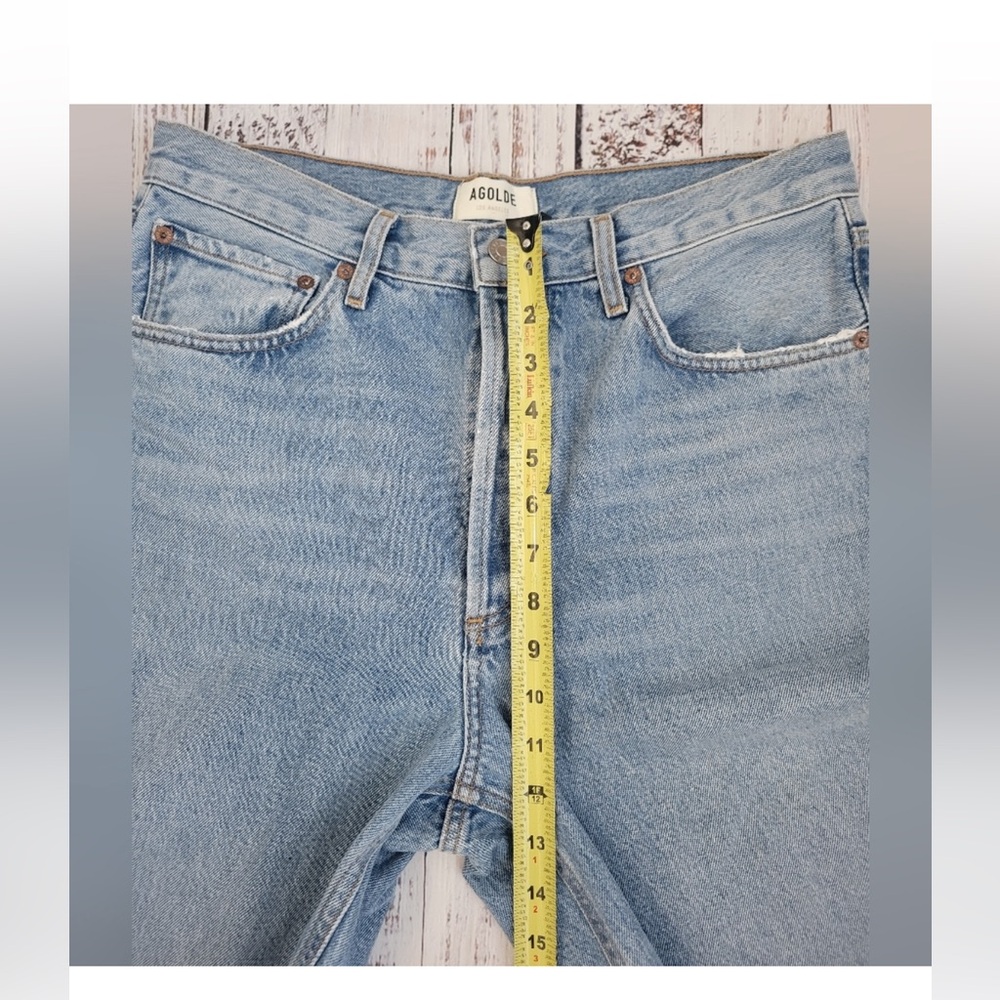 Agolde High-Rise Wide Leg Jeans in Light Blue - Picture 4 of 11
